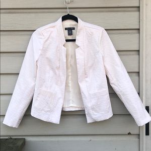 EUC Petite White Textured Blazer with Pockets